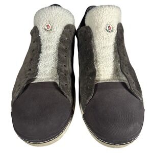 Moncler Joachim Sneakers Men's Size EU 41, US 8 Gray Suede Shearling Lined Shoes